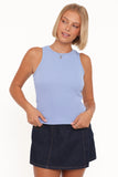 Ari Ribbed Tank Top Cornflower Blue