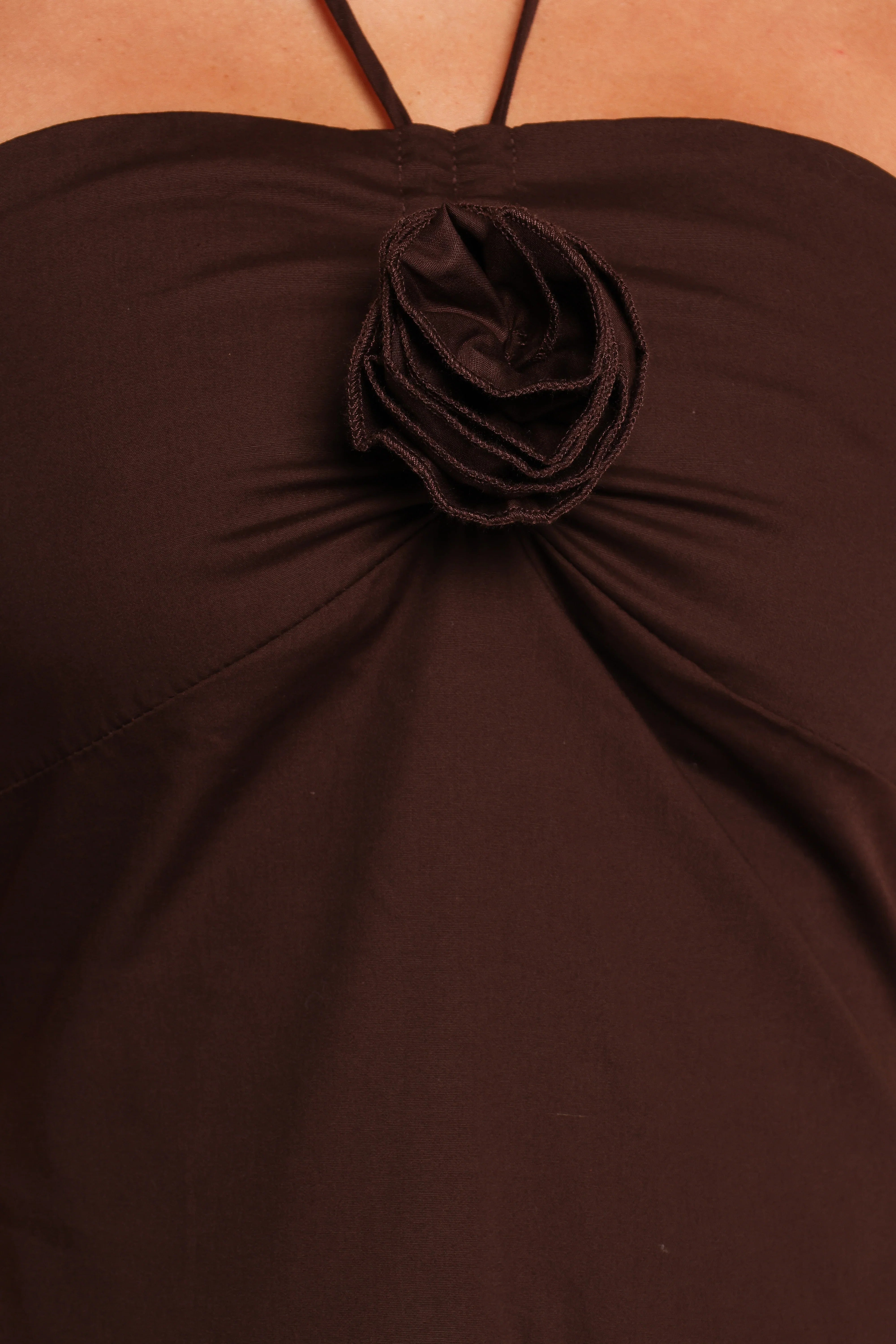 Soleila Halter Maxi Dress Chocolate