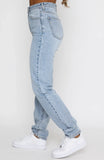 Whos That Girl Straight Leg Denim Jeans Washed Blue