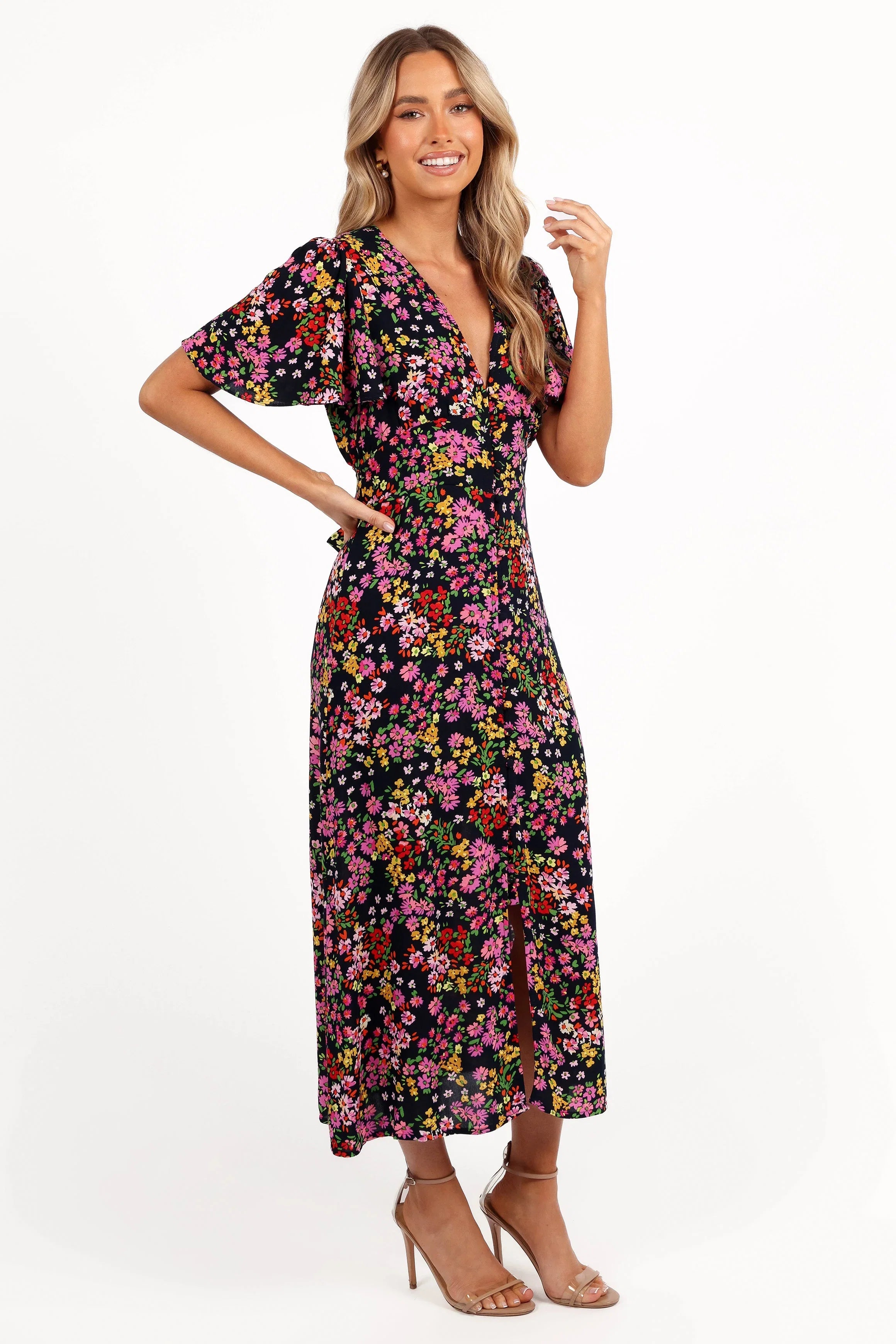 Owena Midi Dress Midnight Daisy