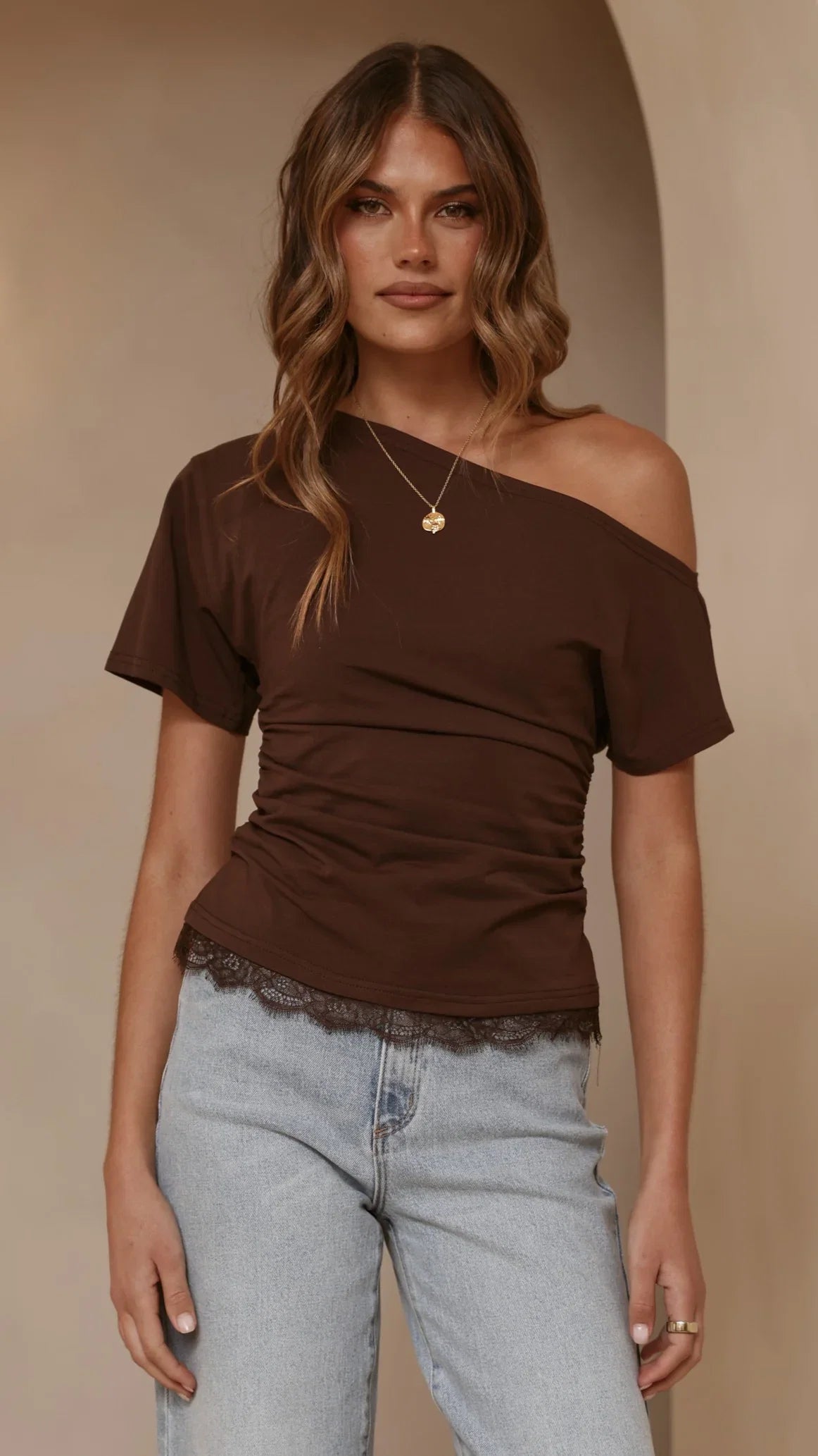Tallie Lace Top Chocolate