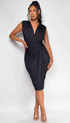 Juneau Twist Midi Dress Black