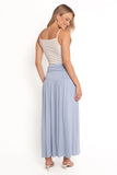 Lavia Ruched Knit Maxi Skirt Soft Blue