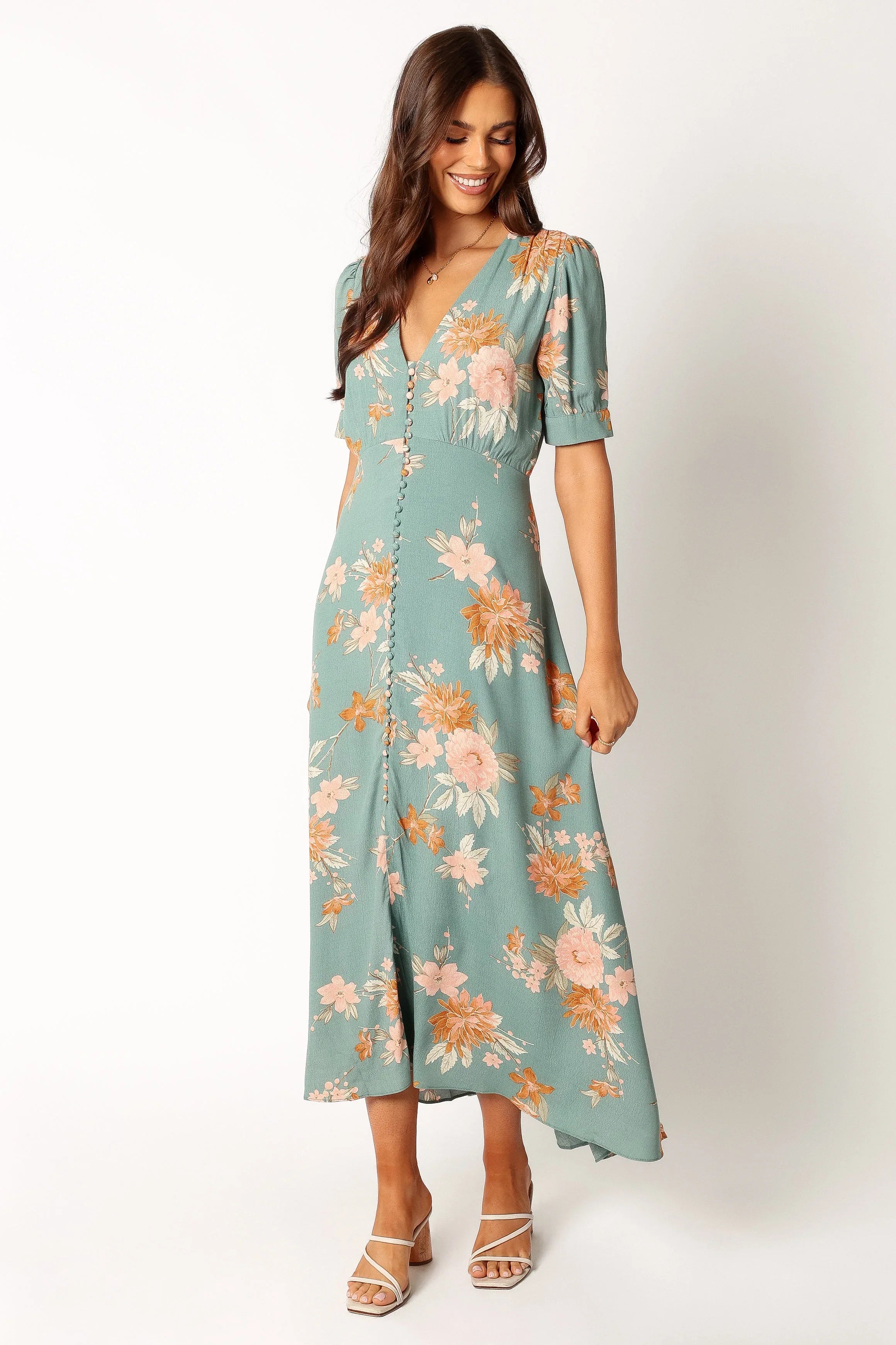 Frampton Midi Dress Blue Floral