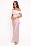 Alira Lace Trim Midi Skirt Pale Pink