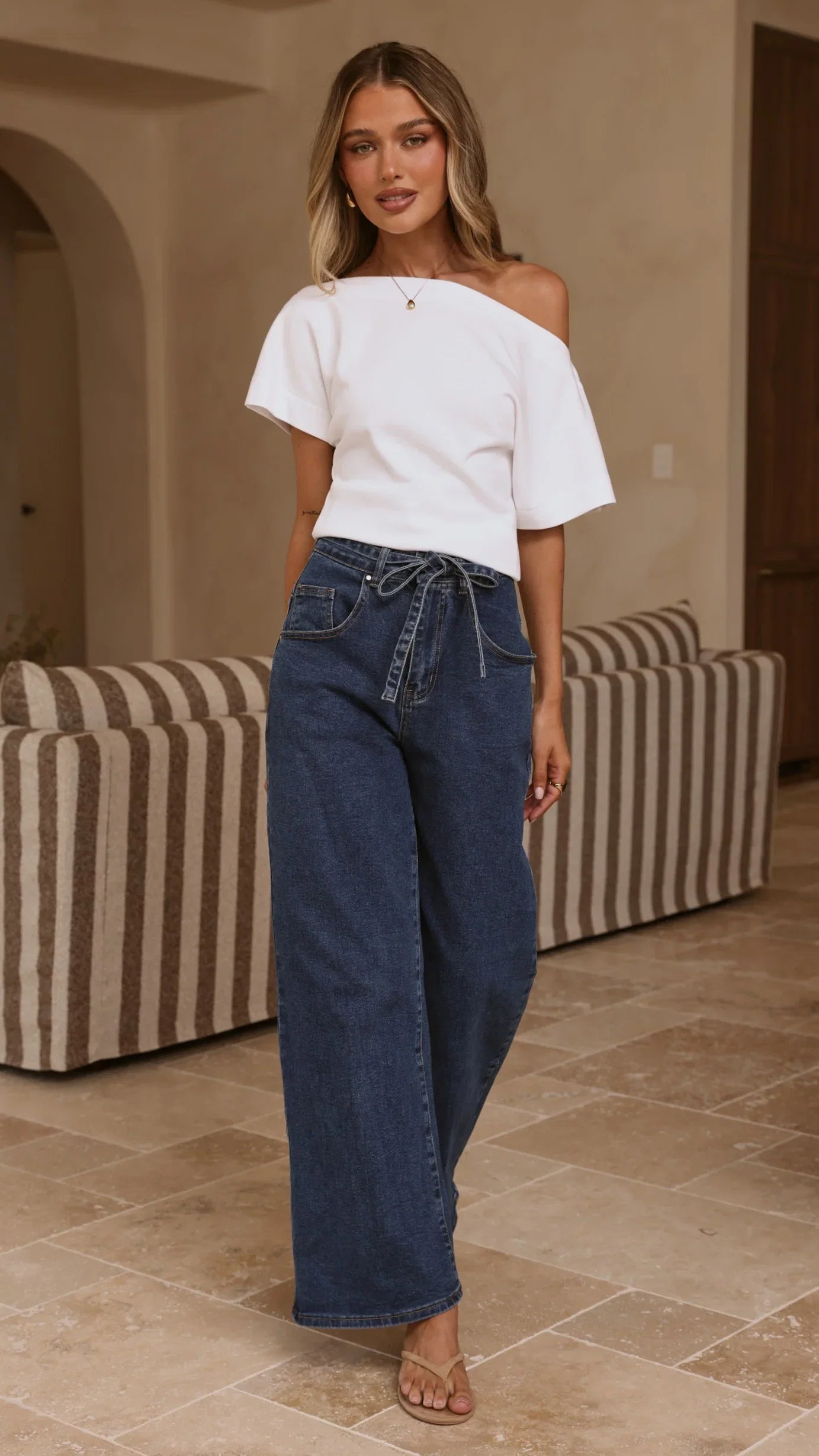 Nyra Wide Leg Jeans Dark Denim