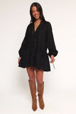 Hart Long Sleeve Mini Dress Black