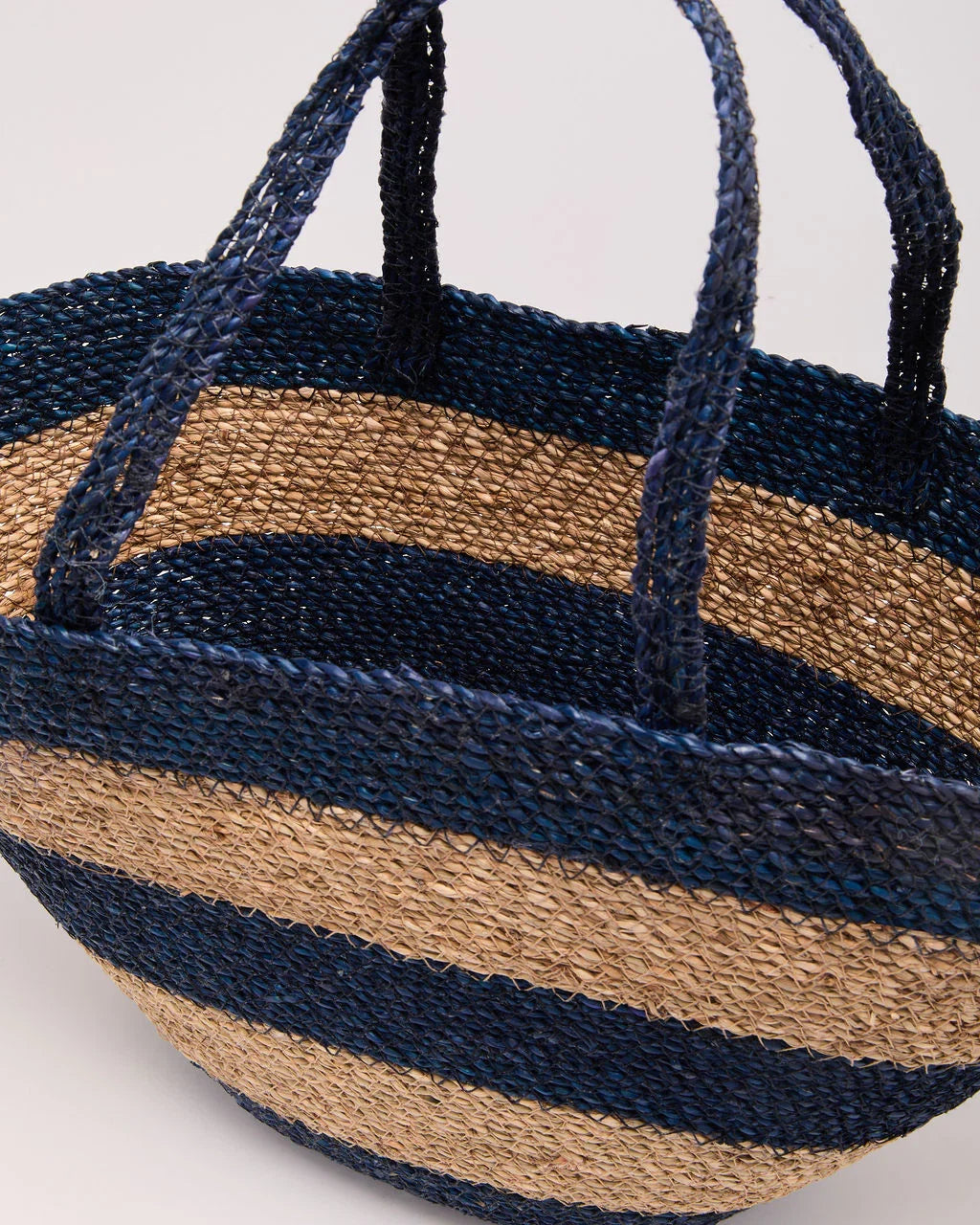 Bright Escape Striped Woven Straw Tote Bag