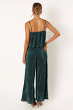 Jillian Plisse Jumpsuit Emerald