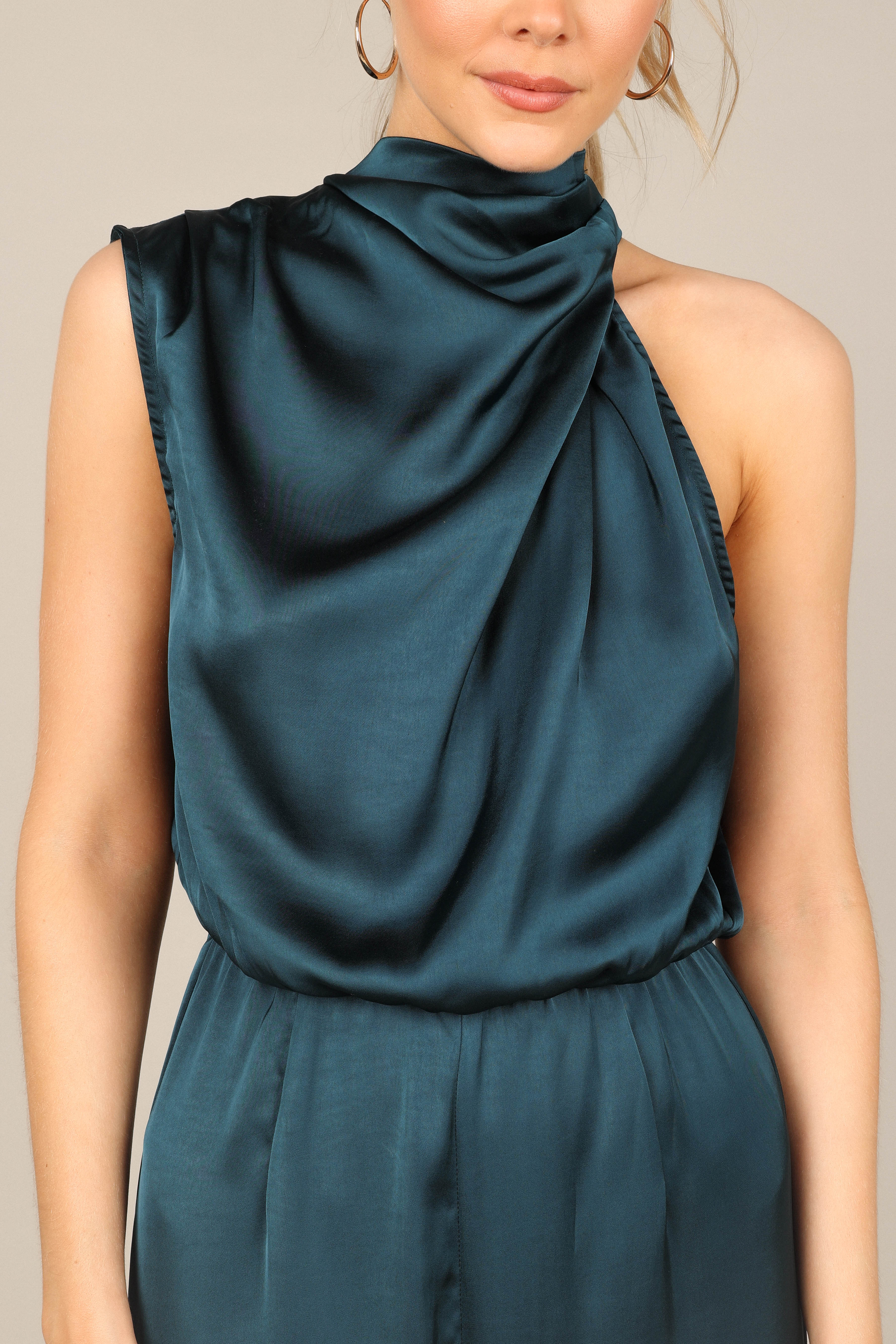 Savannah One Shoulder Jumpsuit Teal