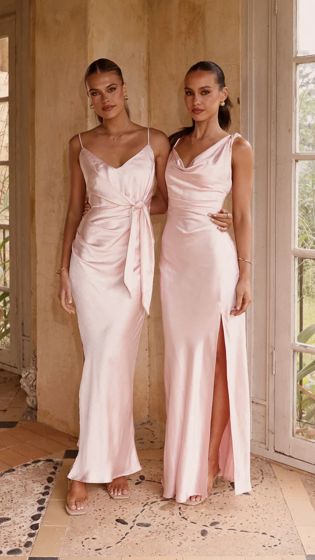 Iris Asymmetrical Maxi Dress Pink