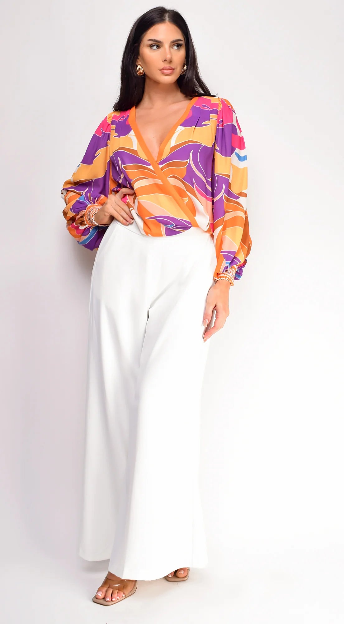 Leona Elasticized Wide Leg Pants Ivory