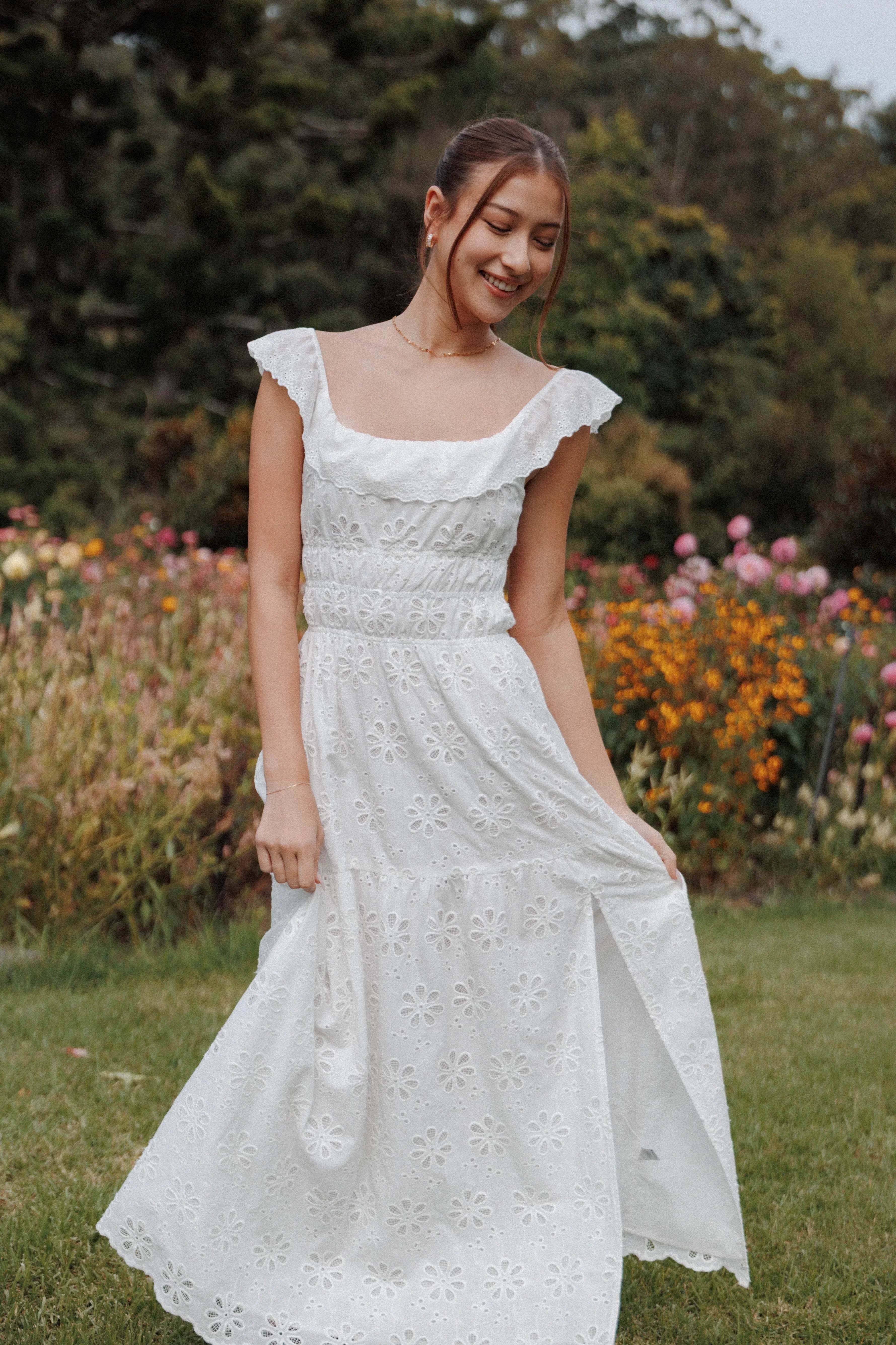 Elwyn Maxi Dress White Broderie