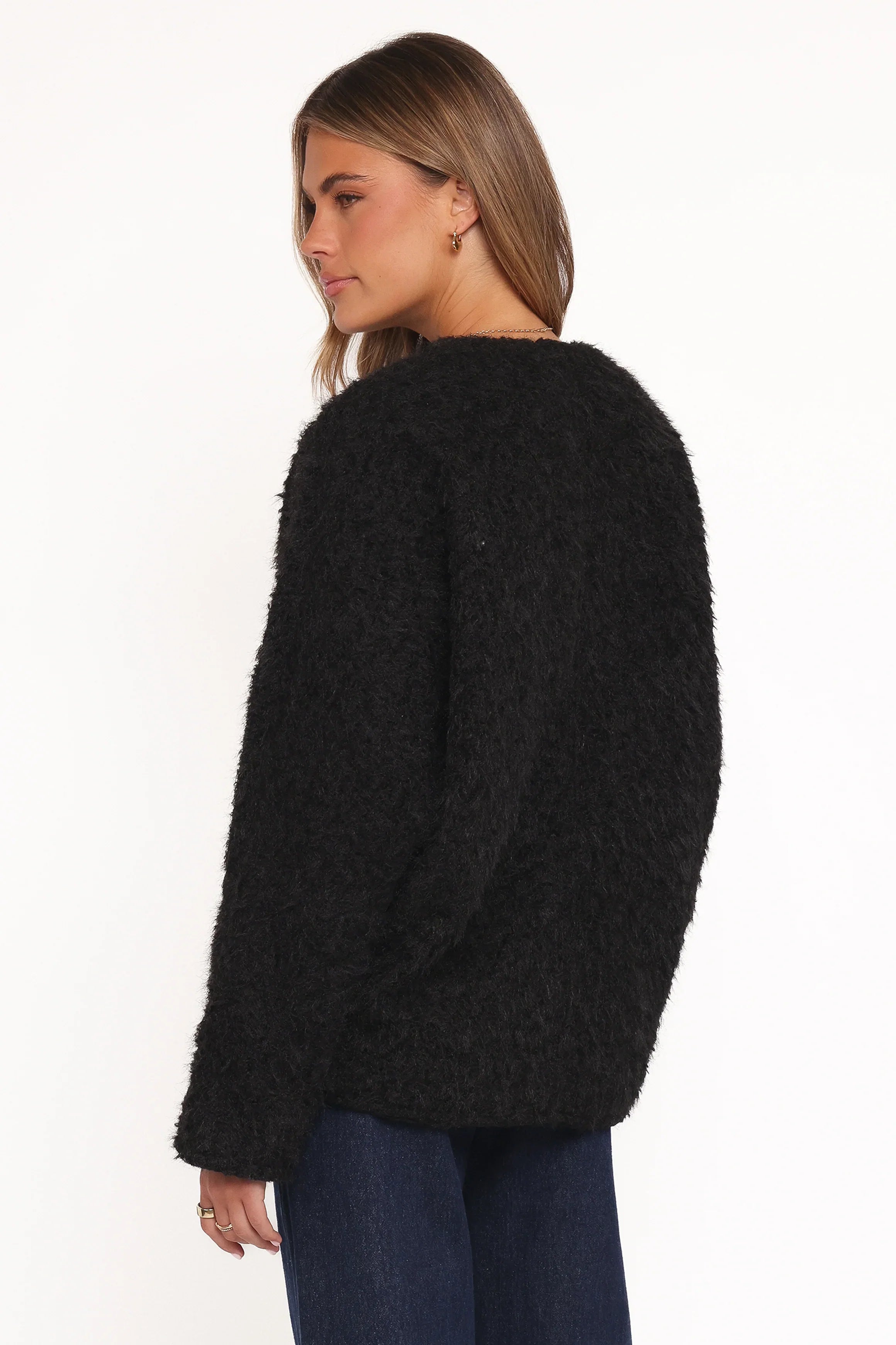 Kimmy Bow Oversized Cardigan Black
