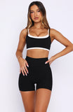 All The Glory Sports Bra Black White