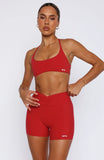Shes Healthy Sports Crop Cherry Red