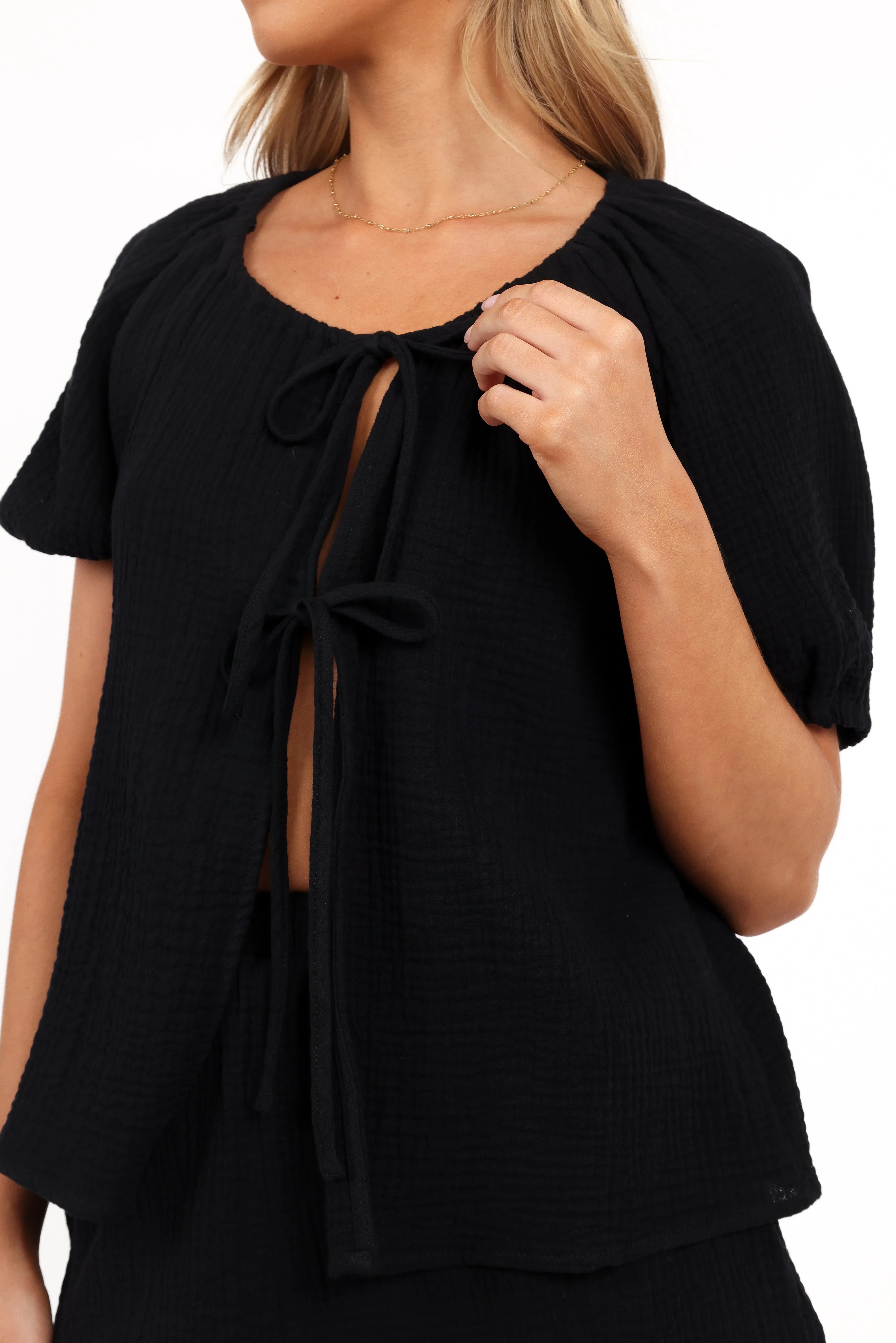 Bonnie Short Sleeve Top Black