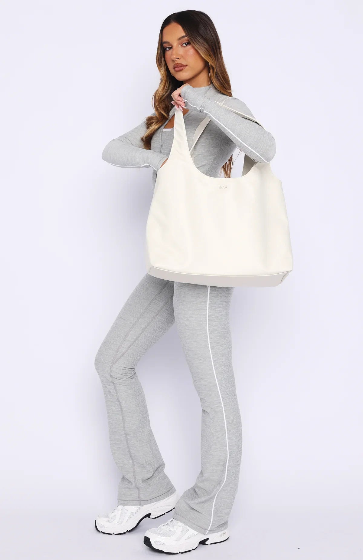 Maxton Nylon Shoulder Bag Cream