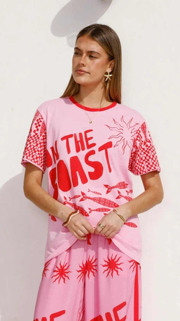 Florrie Tee Pink Red Tide