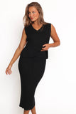 Richelle Ribbed Knit Skirt Set Black