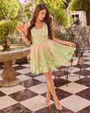 Garnelle Embroidered Floral Mini Dress