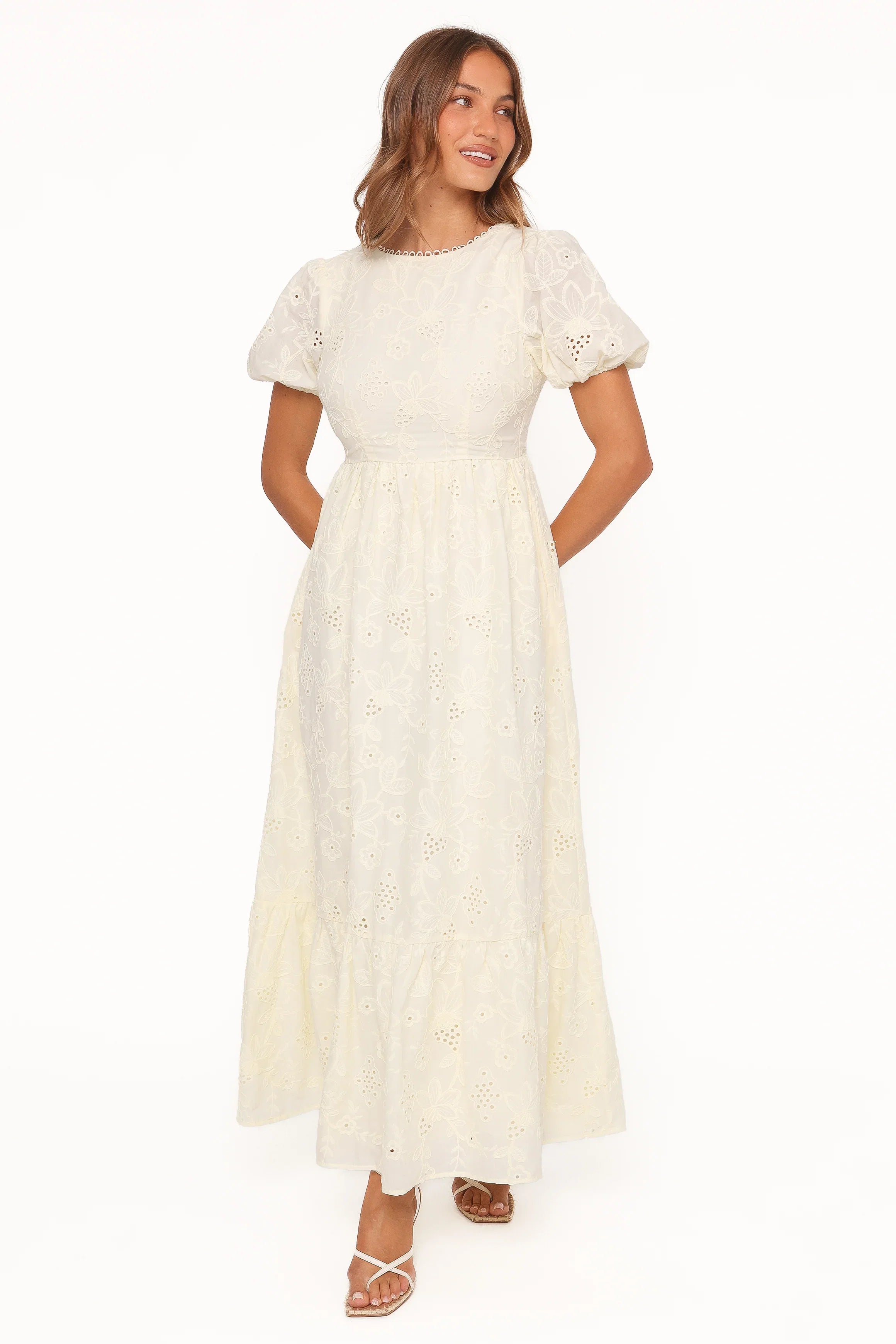Janice Maxi Dress Butter Yellow Broderie