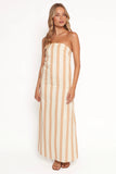 Luisa Midi Dress Brown Stripe