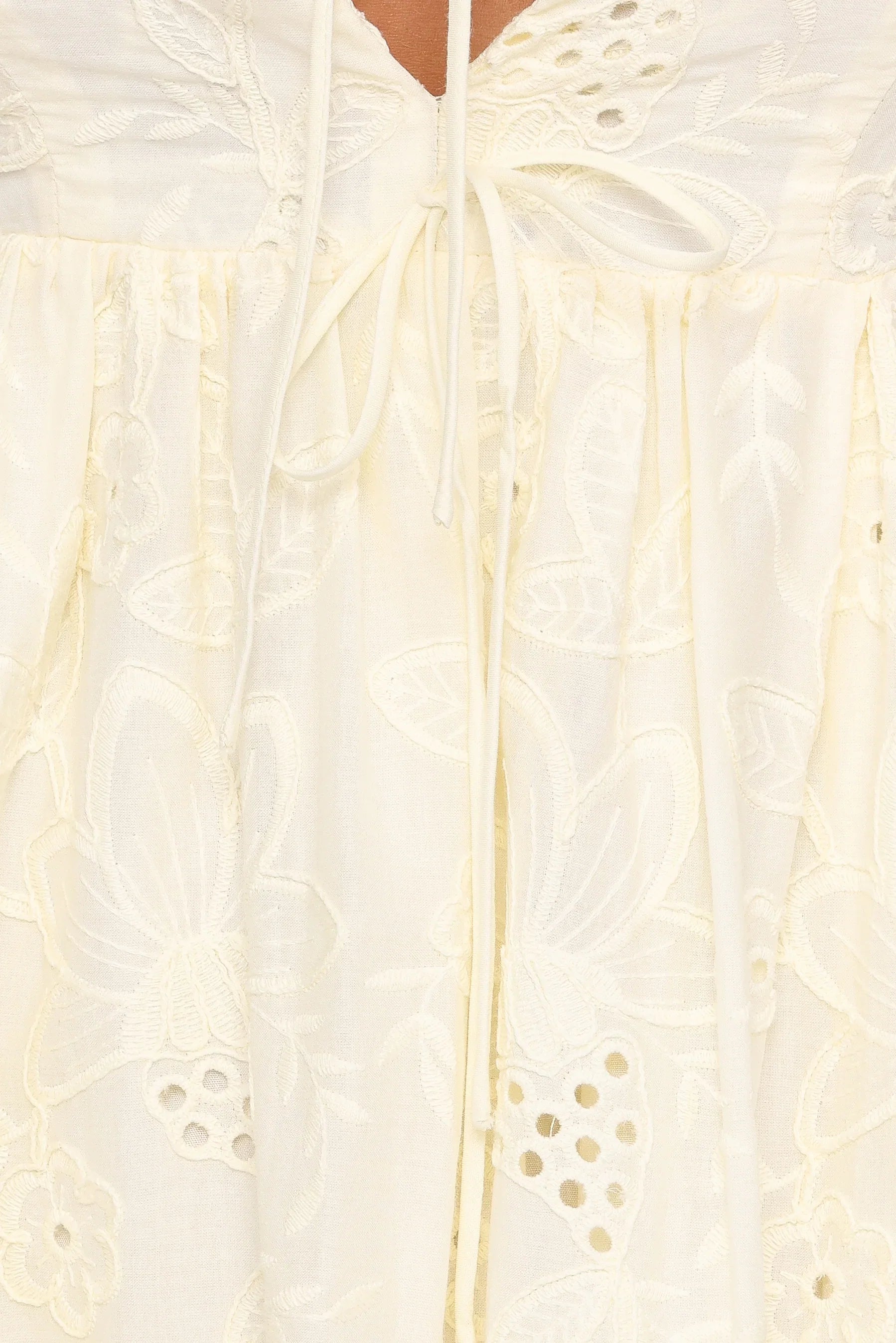 Karla Maxi Dress Butter Yellow Broderie