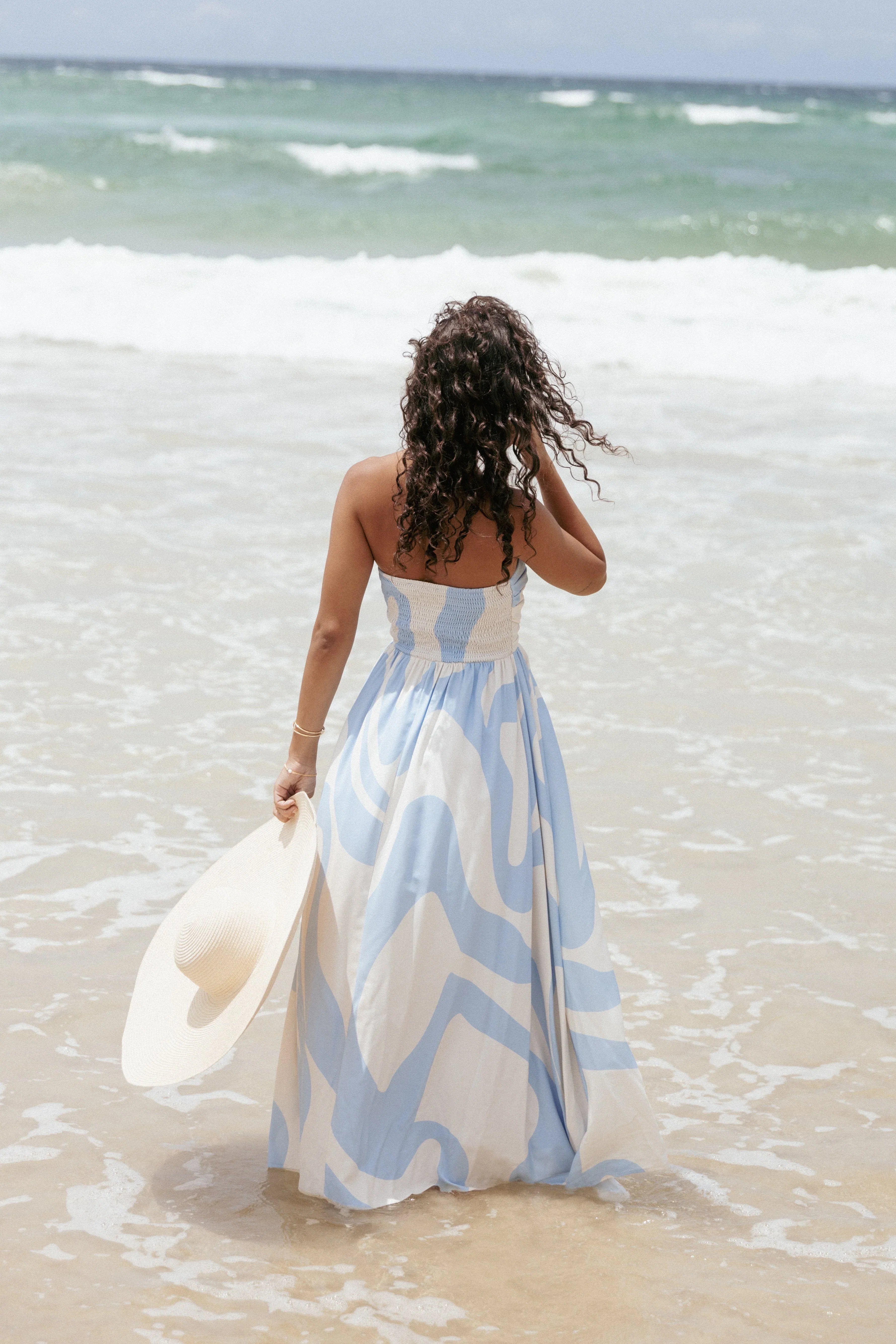 Nesta Maxi Dress Blue Cream