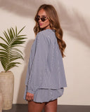Day Trips Gingham Print Button Down Top