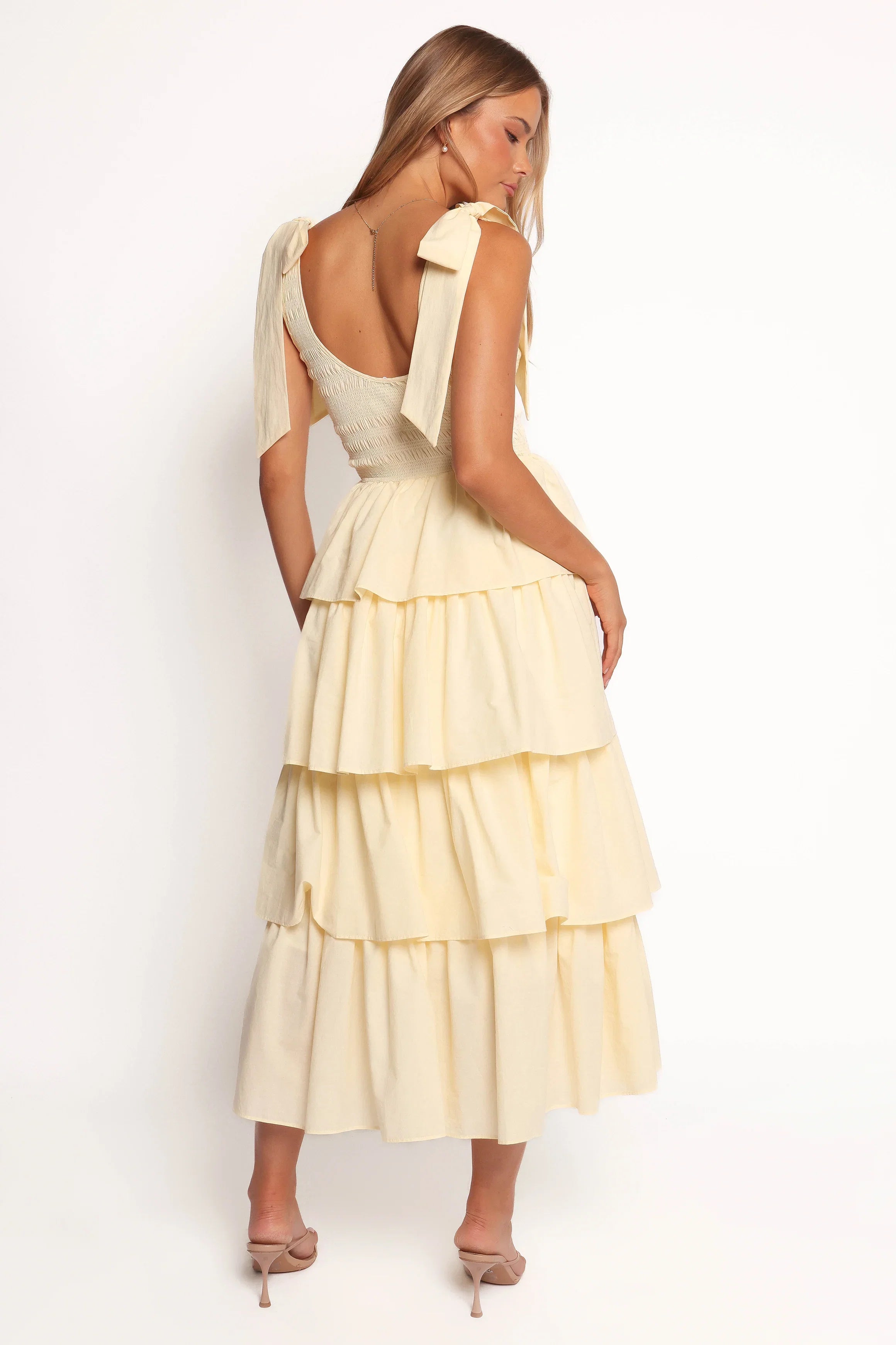 Raphael Tiered Maxi Dress Yellow