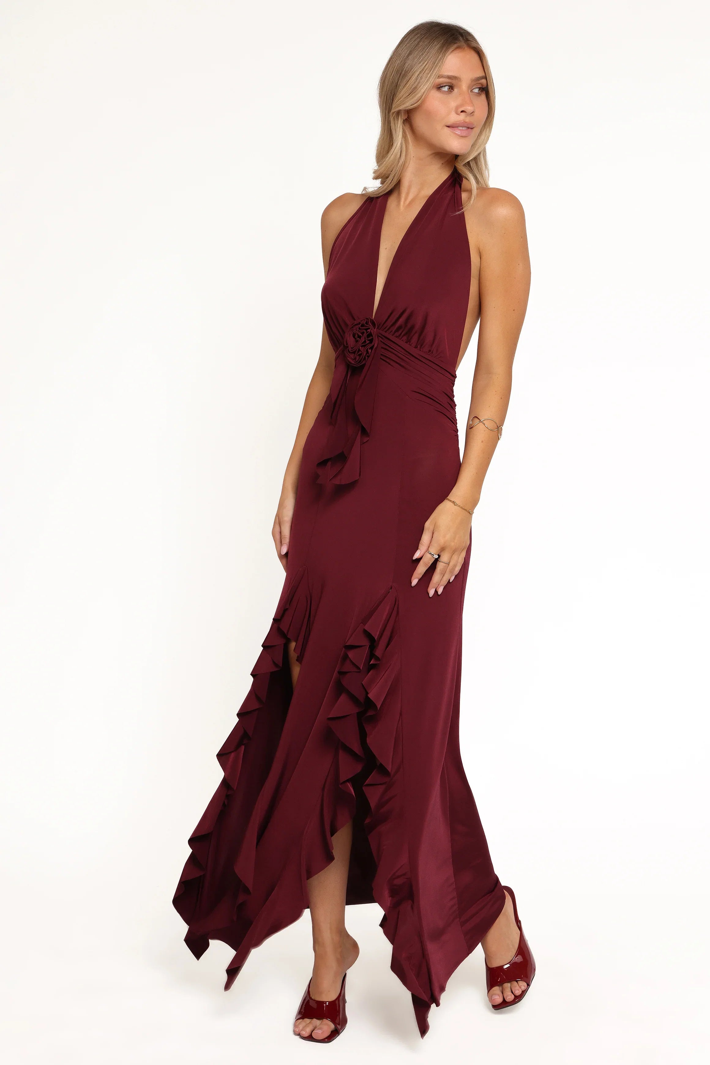 Leowna Halterneck Maxi Dress Burgundy