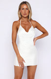 Reckless Glamour Fringe Mini Dress Off White
