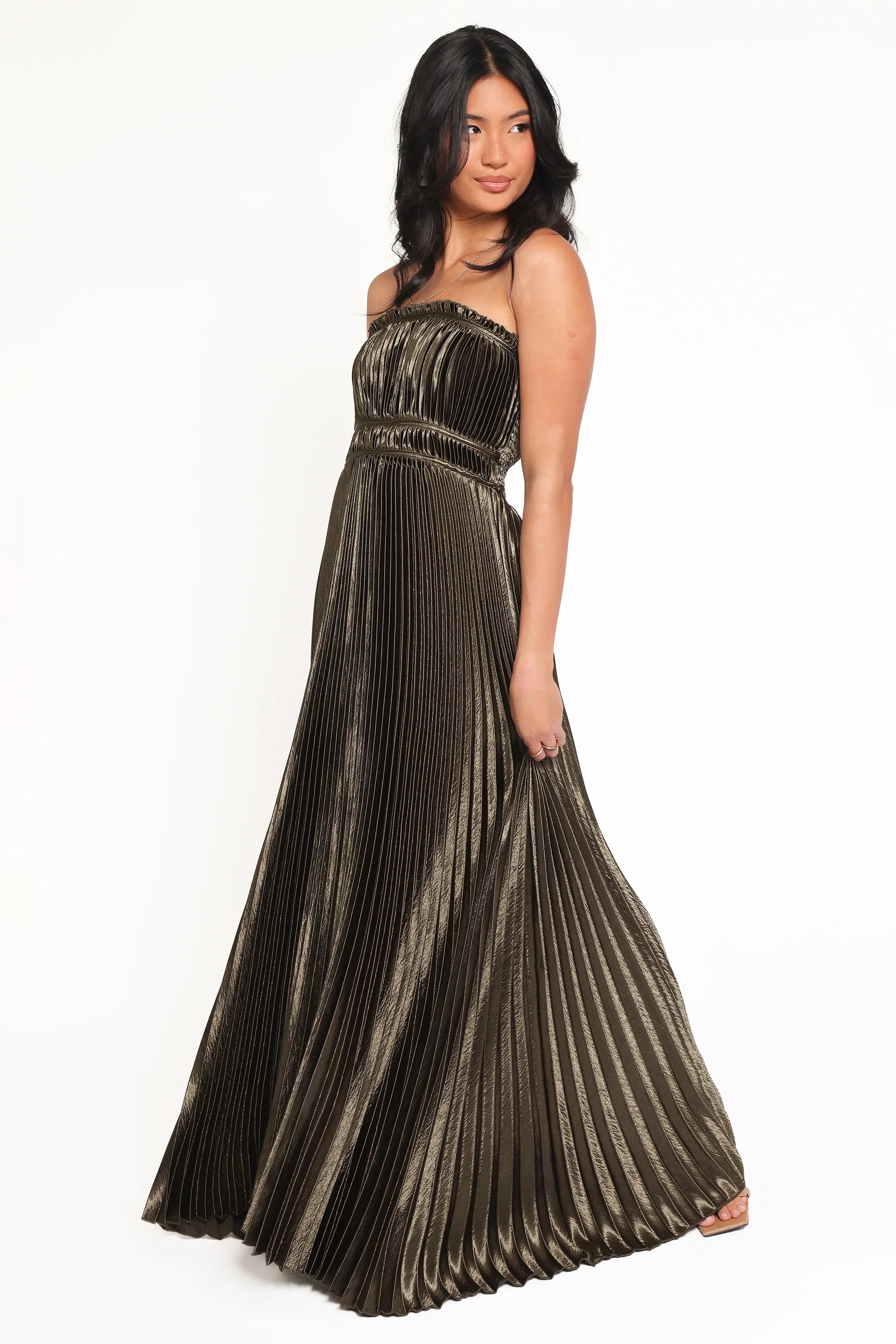 Angelique Strapless Maxi Dress Olive