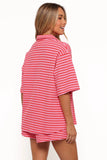 Alden Cotton Knit Set Pink Red Stripe