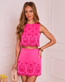 Coralien Abstract Cut Out Crop Top