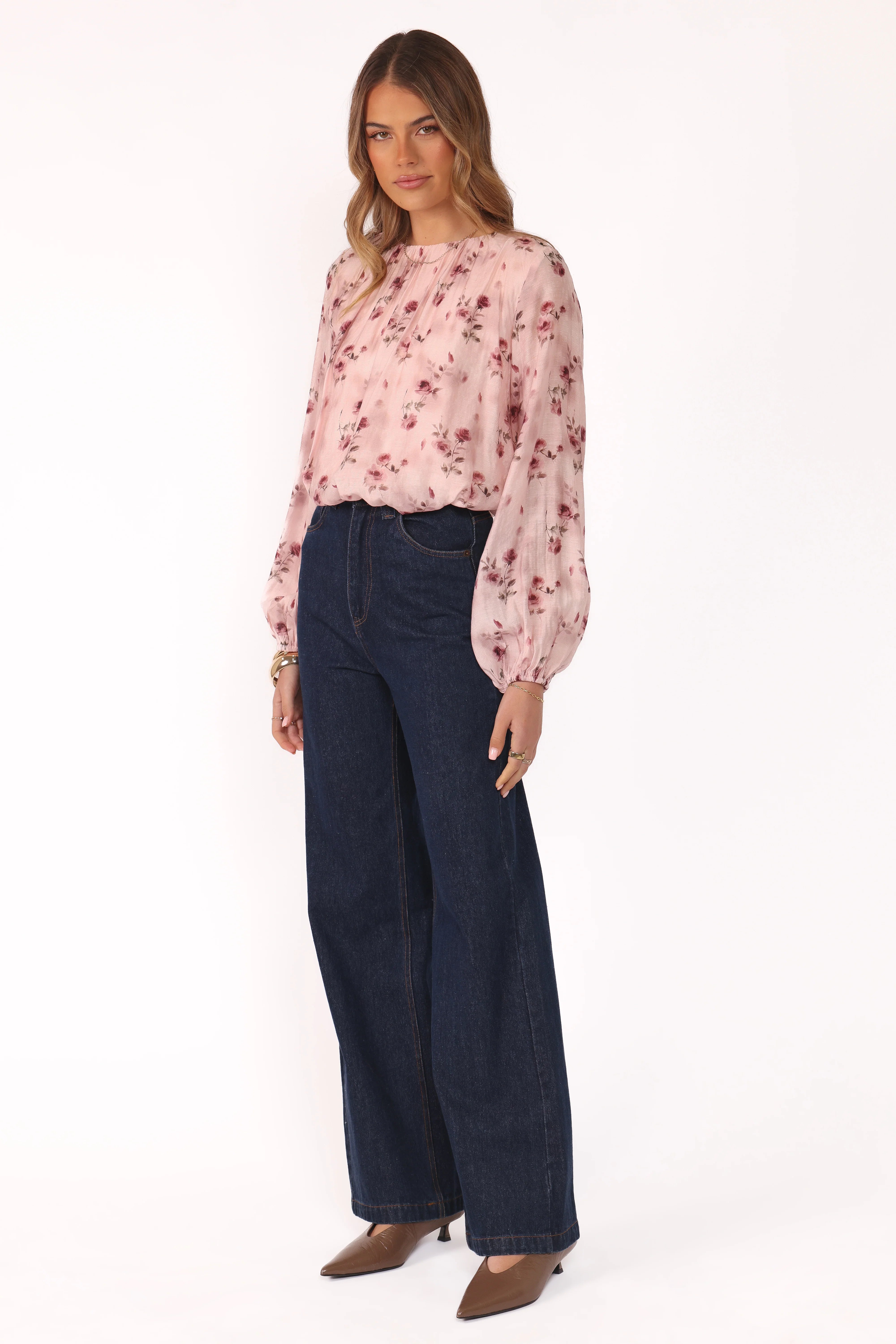 Dallas Long Sleeve Top Pink Rose