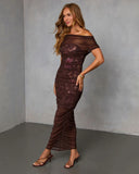Carmellie Print Mesh Maxi Dress