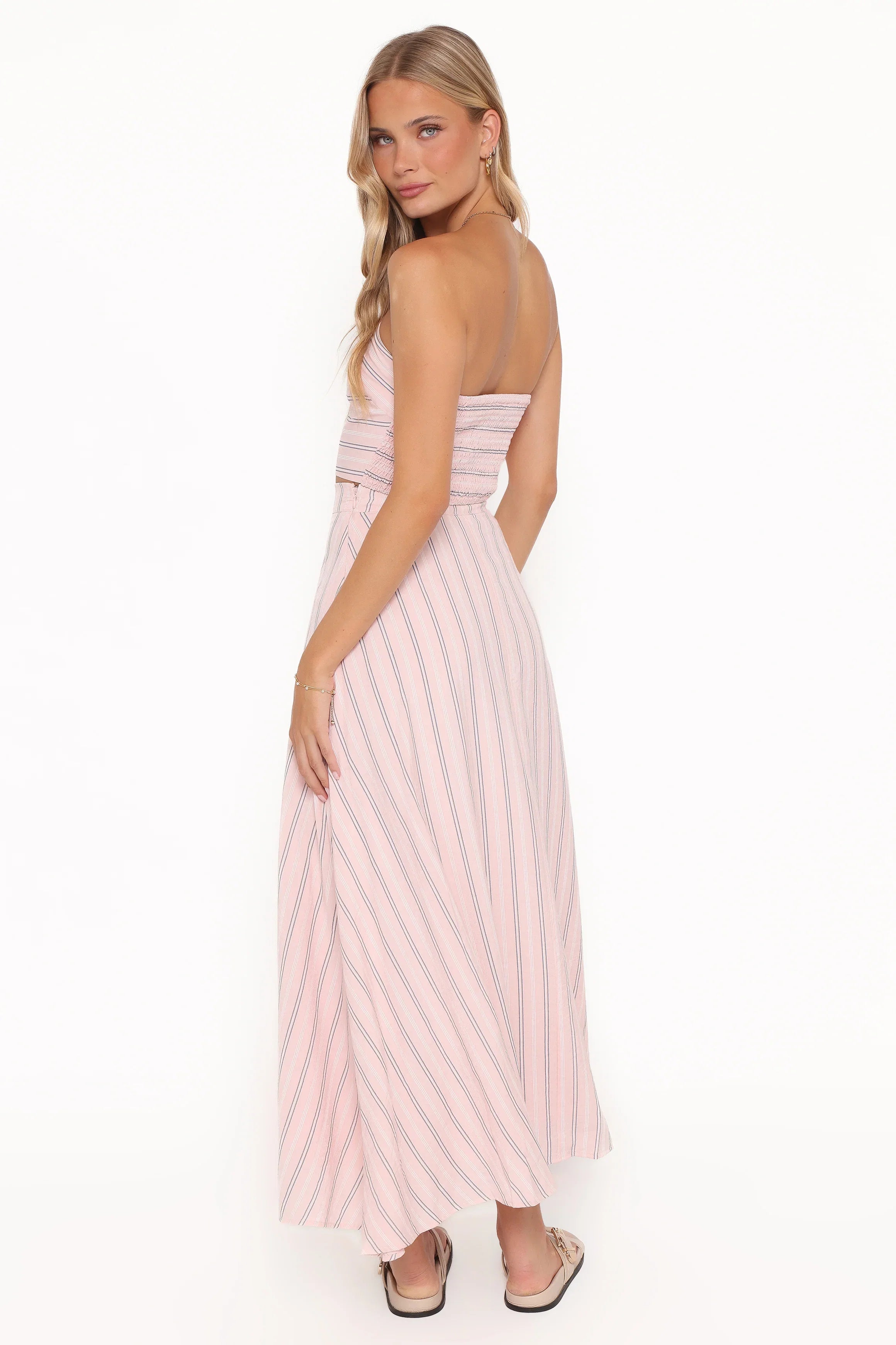 Serafina Two Piece Set Pink Blue Stripe