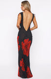 Thats Amore Maxi Dress Black Scarlet Bloom
