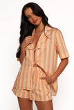 Essie Tie Front Shirt Terracotta Stripe
