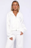 The Bride Boxy Zip Front Hoodie White