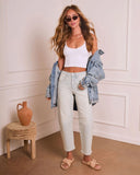 Lirah Stretch High Rise Barrel Leg Striped Jeans