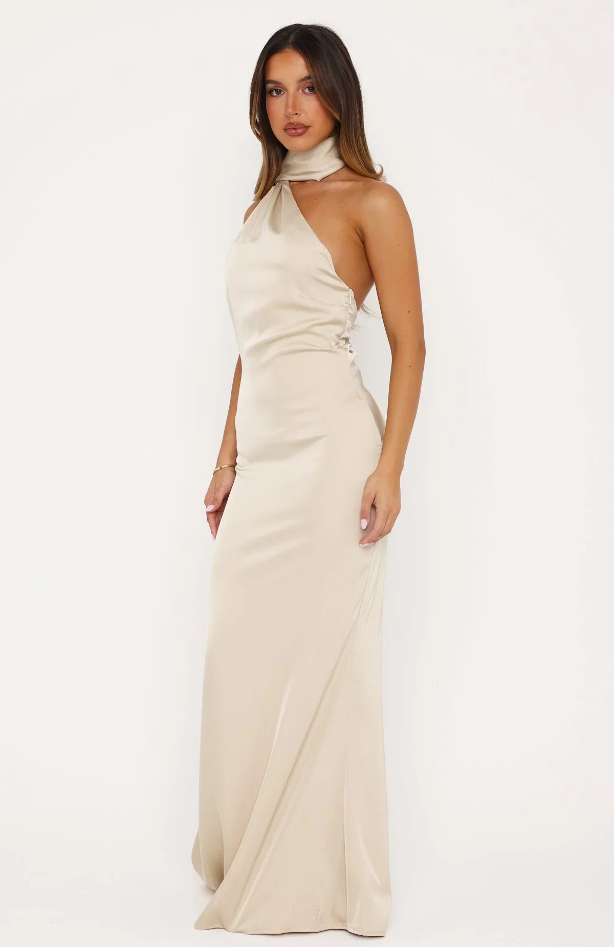 In A Different Lifetime Maxi Dress Champagne