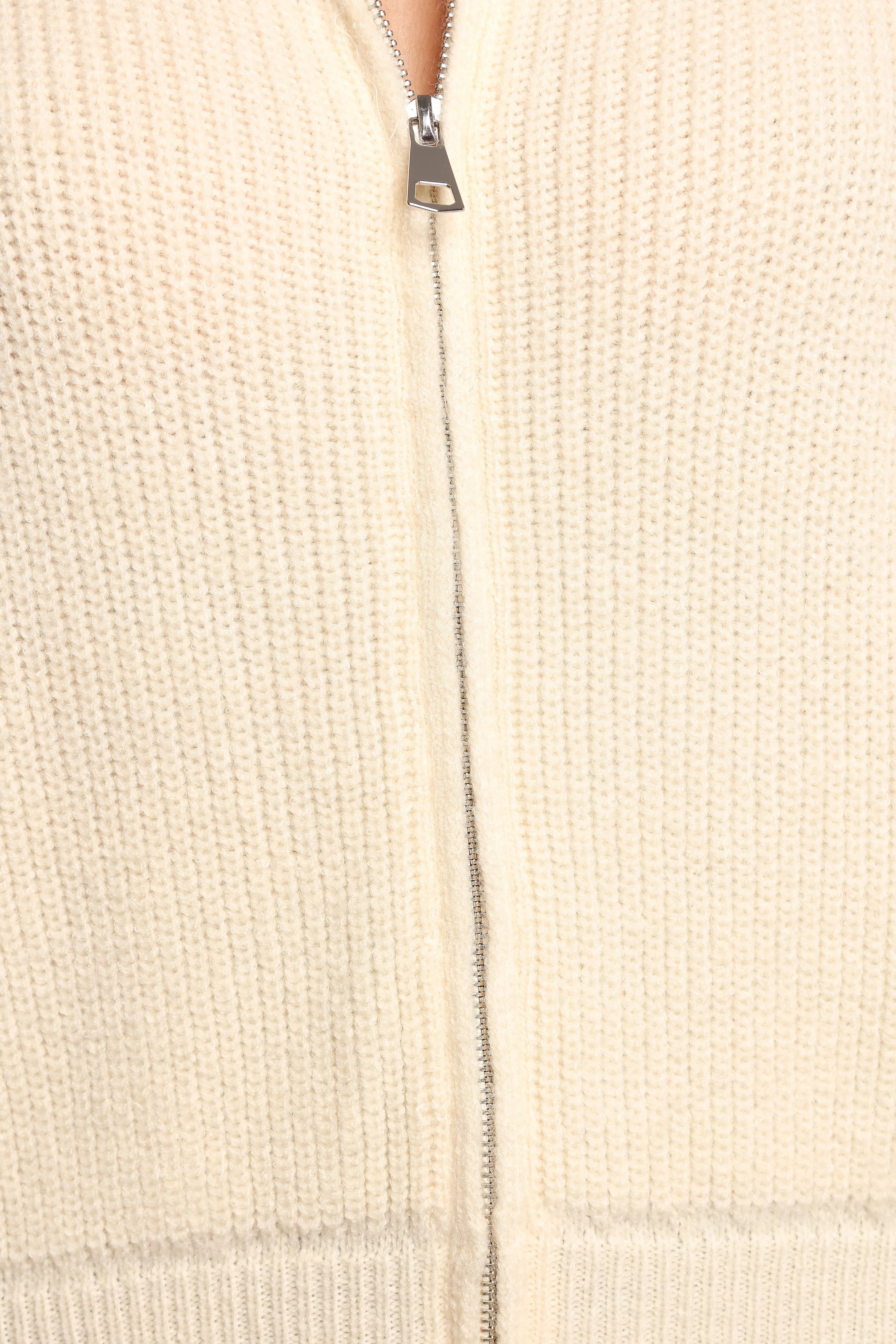 Kourtney Zip Cardigan Cream