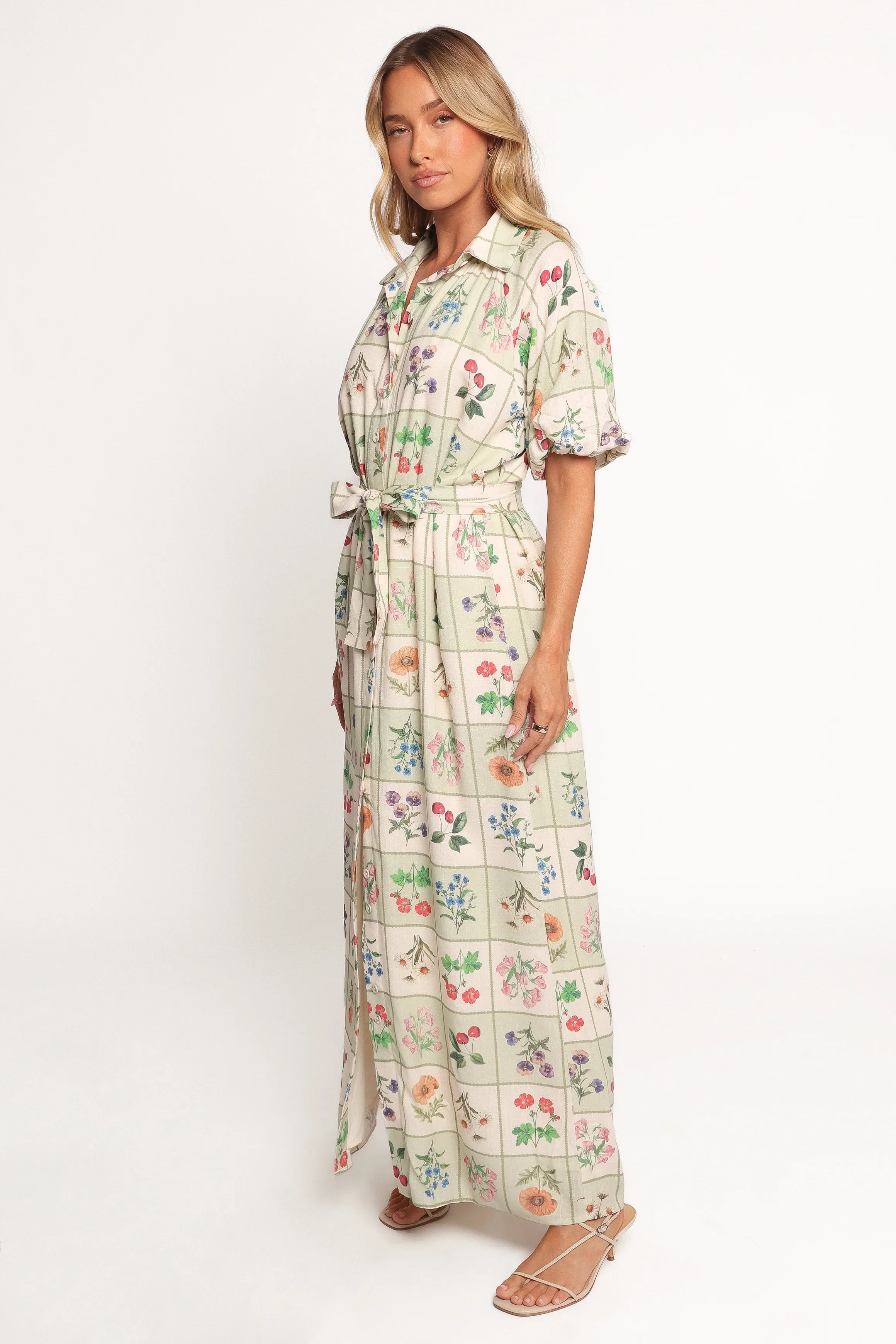 James Button Through Maxi Dress Flower Market