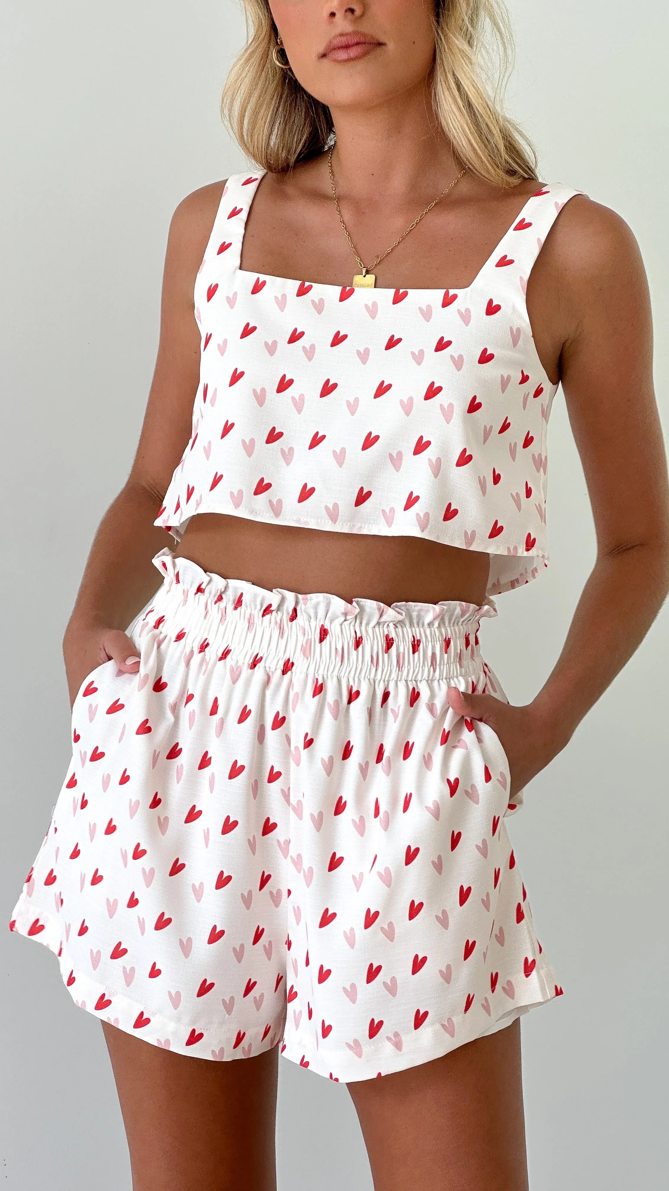 Paros Top Sweetheart Print