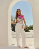 Eliose One Shoulder Paisley Print Top