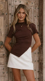 Tiarna Side Ruched Tee Chocolate