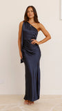 Halle One Shoulder Maxi Dress Navy